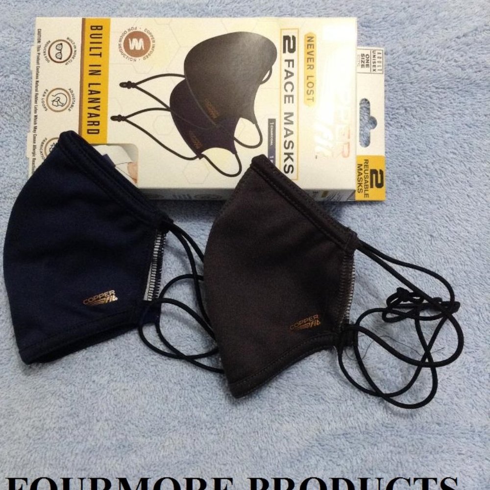 Copper Fit Never Lost Adjustable Face Masks 2-Pack